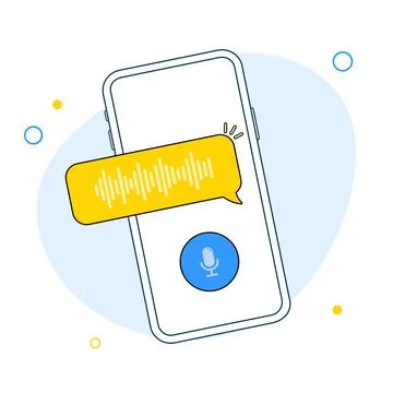 Voice message bubble icon with sound wave and microphone. Voice messaging Stock Illustration
