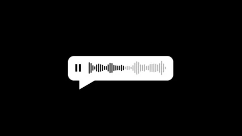 Voice message in a chat bubble icon animation isolated on black background 動画素材 342096050
