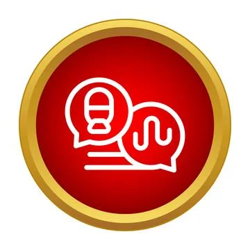 Voice message chat bubbles with microphone and sound wave icon Stock Illustration
