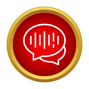 Voice message chat icon symbolizing audio communication Stock Illustration