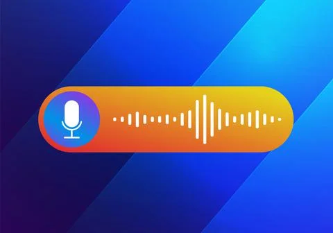 Voice message concept, Mobile communication in the messenger using audio Stock Illustration