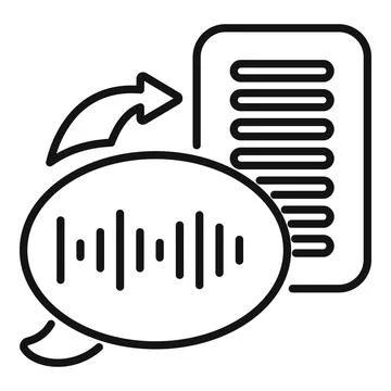 Voice message converting to text icon showing speech recognition 스톡 일러스트
