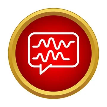 Voice message icon with sound wave in speech bubble Stock Illustration