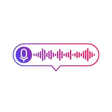 Voice message icon on white, audio note vector design Illustrazione stock