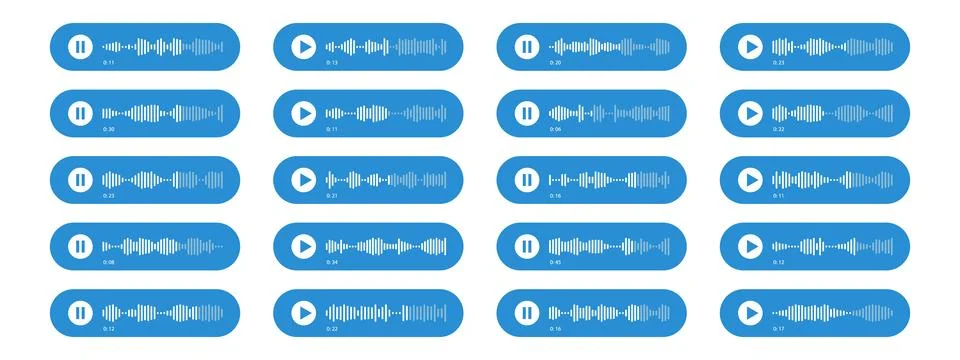 Voice message interface elements for music player, podcasts, mobile voice m.. Stock Illustration