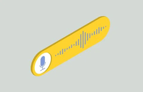 Voice message isometric vector icon concept. Bubble with audio waves and 스톡 일러스트