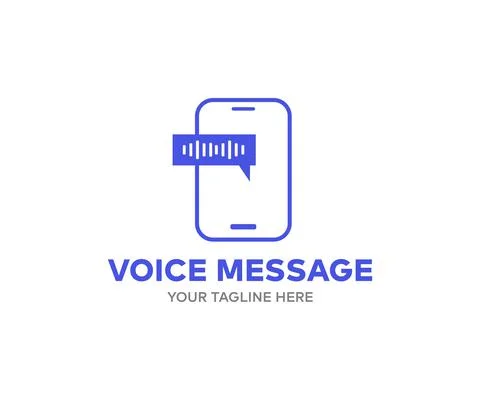 Voice message logo design Illustrazione stock