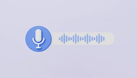 Voice message for mobile device, Social media message 3d illustration Stock Illustration