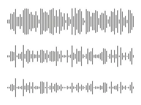 Voice message patterns. Equalizer symbol. Audio chat speech sound wave icons 스톡 일러스트
