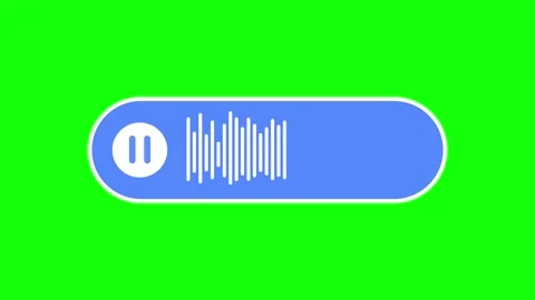 Voice Message Player Animation with Audio Spectrum and Play Button Stock Footage 310949330