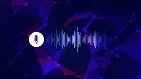 Voice message with plexus lines network Stock Illustration