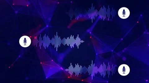 Voice message with plexus lines network Stock Illustration