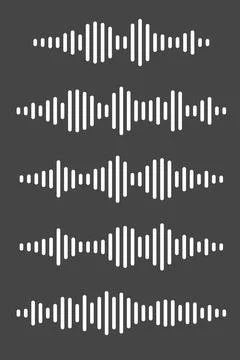 Voice message. Podcast set waves. Audio wave, icon sound song. Vector illus.. Stock Illustration