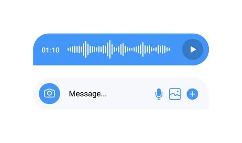 Voice message sound vector bubble ui icon. Voice message record phone Illustrazione stock