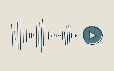 Voice message, voicemail. Play button and audio track. Player. Interface on Stock Illustration