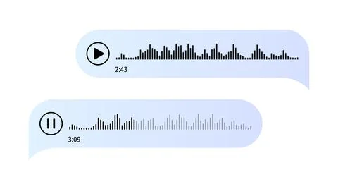 Voice messages. Bubbles with audio record. Chat messenger Ui concept. Speech Stock Illustration