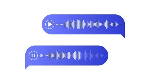 Voice messages. Bubbles with audio record. Chat messenger Ui concept. Interface Stock Illustration
