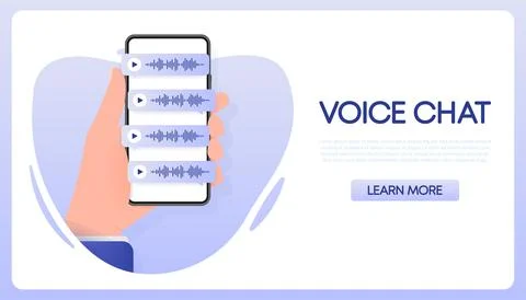 Voice messages bubbles, Message notification. Messengers and social media 库存插图