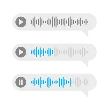 Voice Messages Bubbles Set on White Background. Vector 库存插图