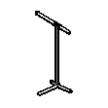 Voice microphone stand pixel art vector illustration Illustrazione stock