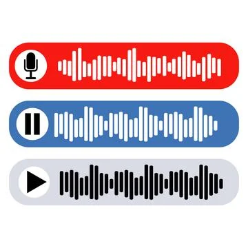 Voice note player UI design layout with microphone and pause button Stock-Illustration