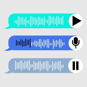 Voice note player UI design layout with microphone and pause button Stock-Illustration