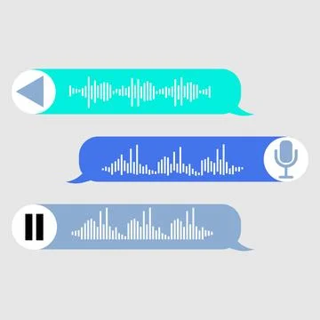 Voice note player UI design layout with microphone and pause button Stock-Illustration