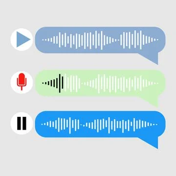 Voice note player UI design layout with microphone and pause button Stock-Illustration