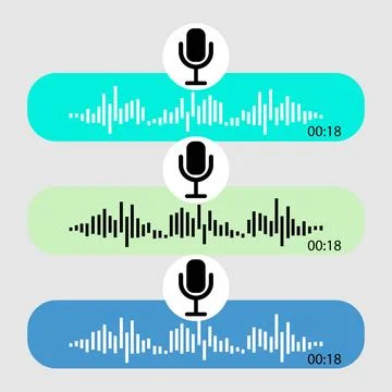 Voice note player UI design layout with microphone and pause button Stock-Illustration