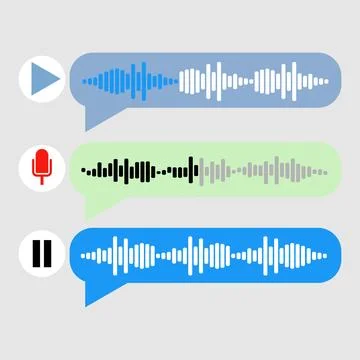Voice note player UI design layout with microphone and pause button Stock-Illustration