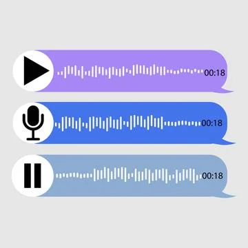 Voice note player UI design layout with microphone and pause button Stock-Illustration