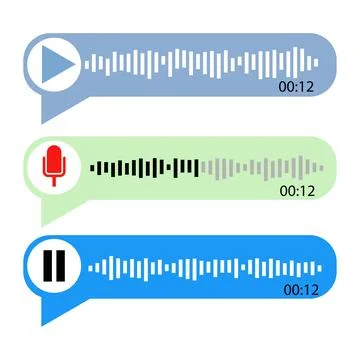 Voice note player UI design layout with microphone and pause button Stock-Illustration