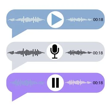 Voice note player UI design layout with microphone and pause button Stock-Illustration