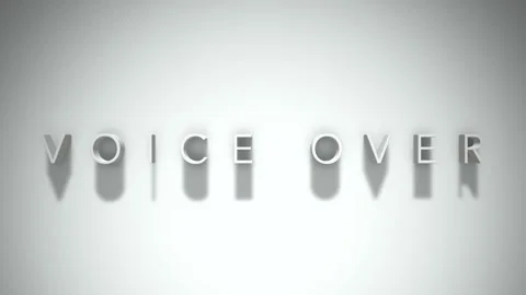 Voice Over 3D title animation with shadows on a white background Stock Footage 296692556