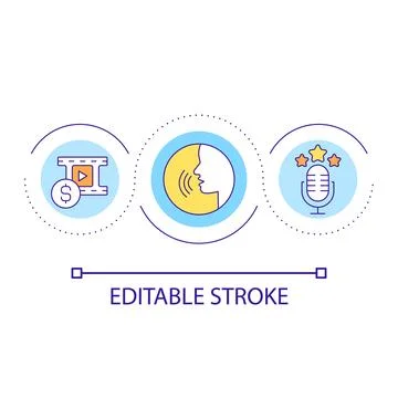 Voice over loop concept icon Illustrazione stock