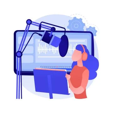 Voice over services abstract concept vector illustration. Ilustração Stock