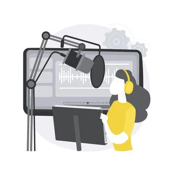 Voice over services abstract concept vector illustration. Stock Illustration