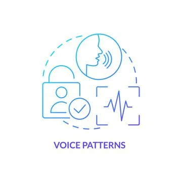 Voice patterns blue gradient concept icon Stock Illustration