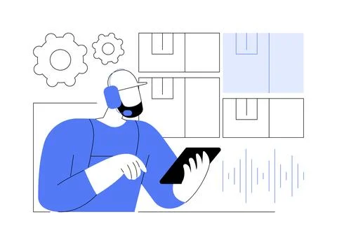 Voice picking isolated cartoon vector illustrations. Ilustración de archivo