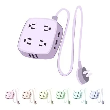 Voice power strip smart vector cartoon graphic Stock Illustration