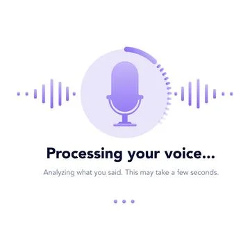 Voice processing screen interface. vector illustration Stock Illustration