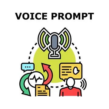 Voice prompt concept for digital assistant technology Stock Illustration