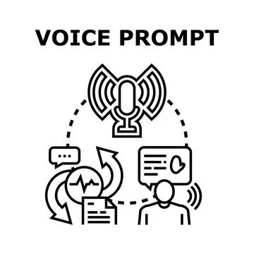 Voice prompt concept for digital assistant technology 스톡 일러스트