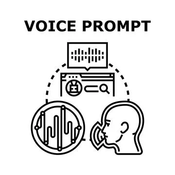Voice prompt recognizing human speech for virtual assistant Stock Illustration