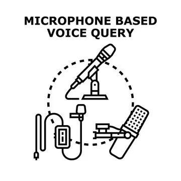 Voice query device with various sound capturing equipment 스톡 일러스트