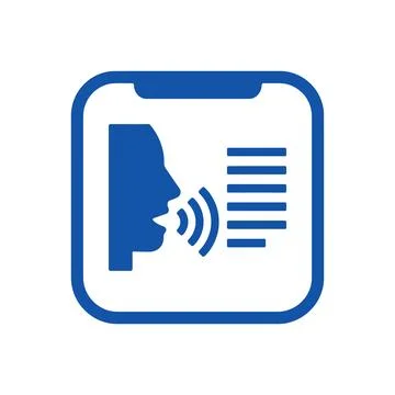 Voice recognition app icon in flat style isolated on white background for y.. Stock Illustration