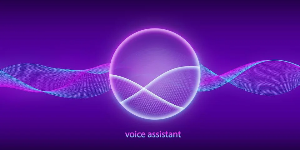 Voice recognition. Artificial intelligence concept. Personal assistant. Sound 스톡 일러스트