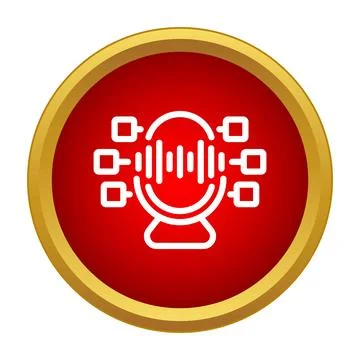 Voice recognition assistant processing speech audio waves Stock Illustration