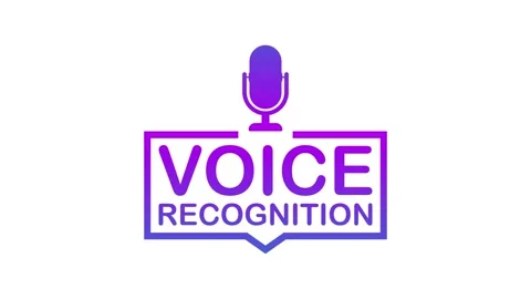 Voice recognition. Badge, icon, stamp, logo. Motion graphics. 스톡 동영상 150646563