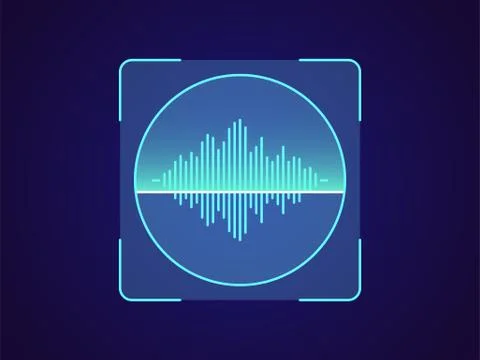 Voice recognition. Biometric scanning system for human speech, Voice ID techn Stock Illustration